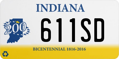 IN license plate 611SD