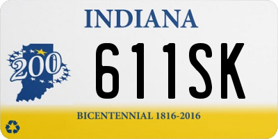 IN license plate 611SK