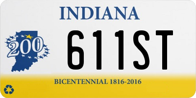 IN license plate 611ST