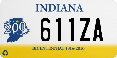 IN license plate 611ZA