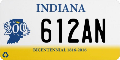 IN license plate 612AN
