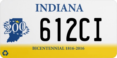 IN license plate 612CI