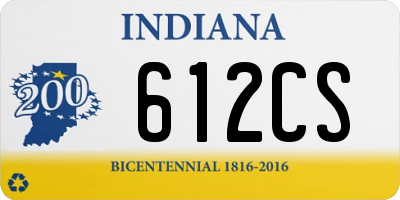 IN license plate 612CS