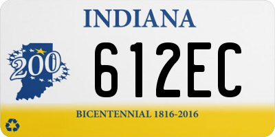 IN license plate 612EC