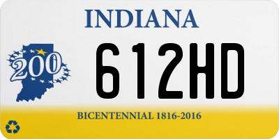 IN license plate 612HD
