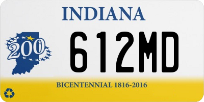 IN license plate 612MD