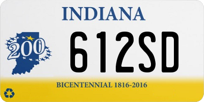 IN license plate 612SD