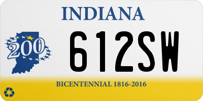 IN license plate 612SW