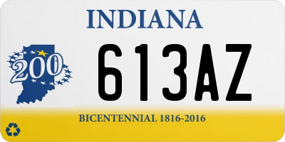 IN license plate 613AZ