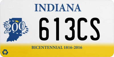 IN license plate 613CS