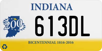 IN license plate 613DL