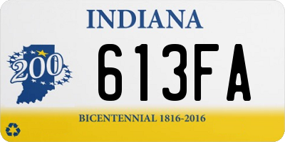 IN license plate 613FA