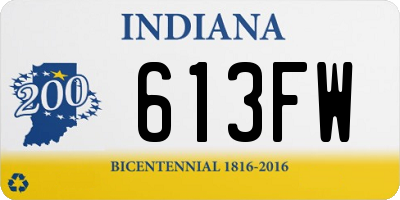 IN license plate 613FW