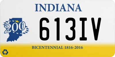 IN license plate 613IV