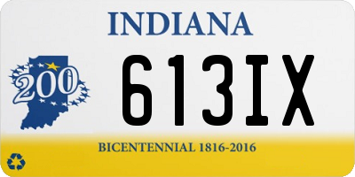 IN license plate 613IX