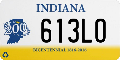 IN license plate 613LO