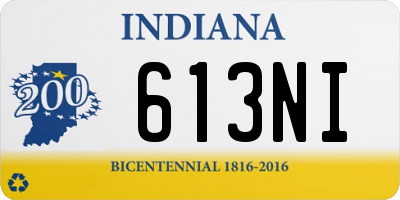 IN license plate 613NI