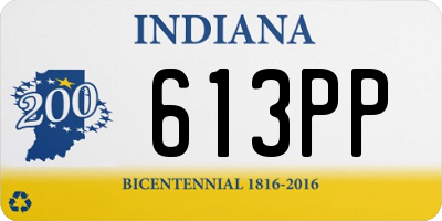 IN license plate 613PP