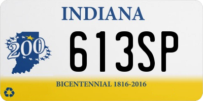 IN license plate 613SP