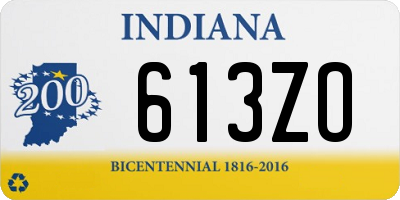 IN license plate 613ZO