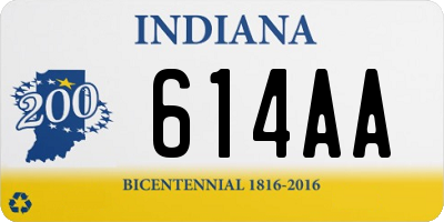 IN license plate 614AA