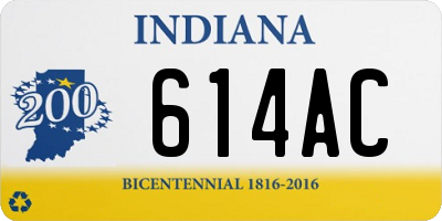 IN license plate 614AC