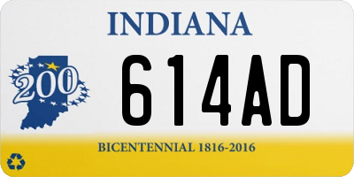 IN license plate 614AD