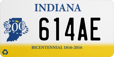 IN license plate 614AE