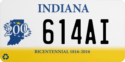 IN license plate 614AI