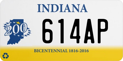 IN license plate 614AP