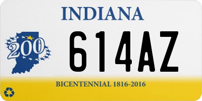 IN license plate 614AZ