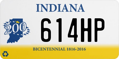 IN license plate 614HP