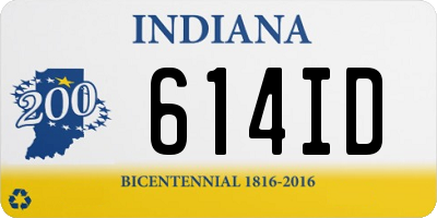 IN license plate 614ID