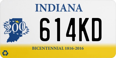 IN license plate 614KD