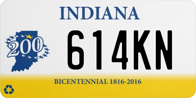 IN license plate 614KN