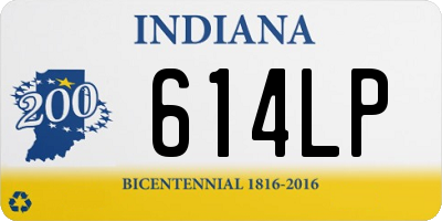 IN license plate 614LP