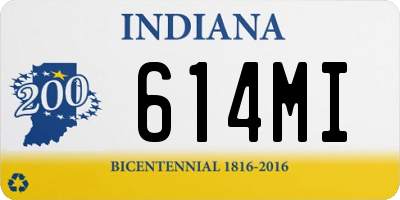 IN license plate 614MI