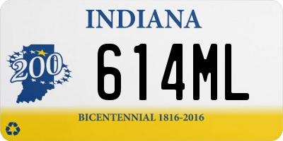 IN license plate 614ML