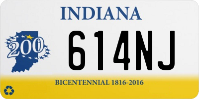 IN license plate 614NJ