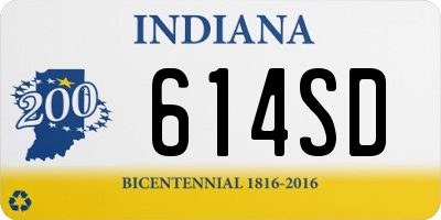 IN license plate 614SD