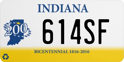 IN license plate 614SF