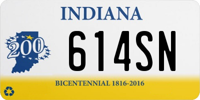 IN license plate 614SN