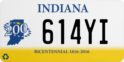 IN license plate 614YI