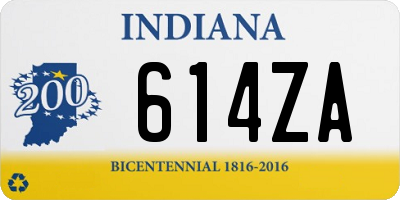 IN license plate 614ZA