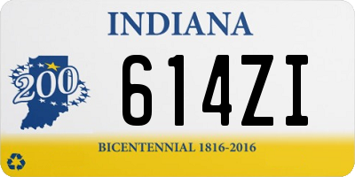 IN license plate 614ZI