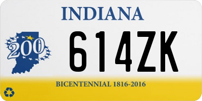 IN license plate 614ZK