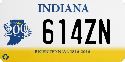 IN license plate 614ZN