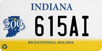 IN license plate 615AI