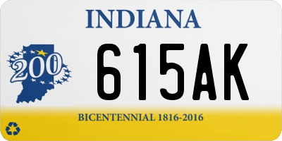 IN license plate 615AK