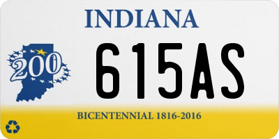 IN license plate 615AS